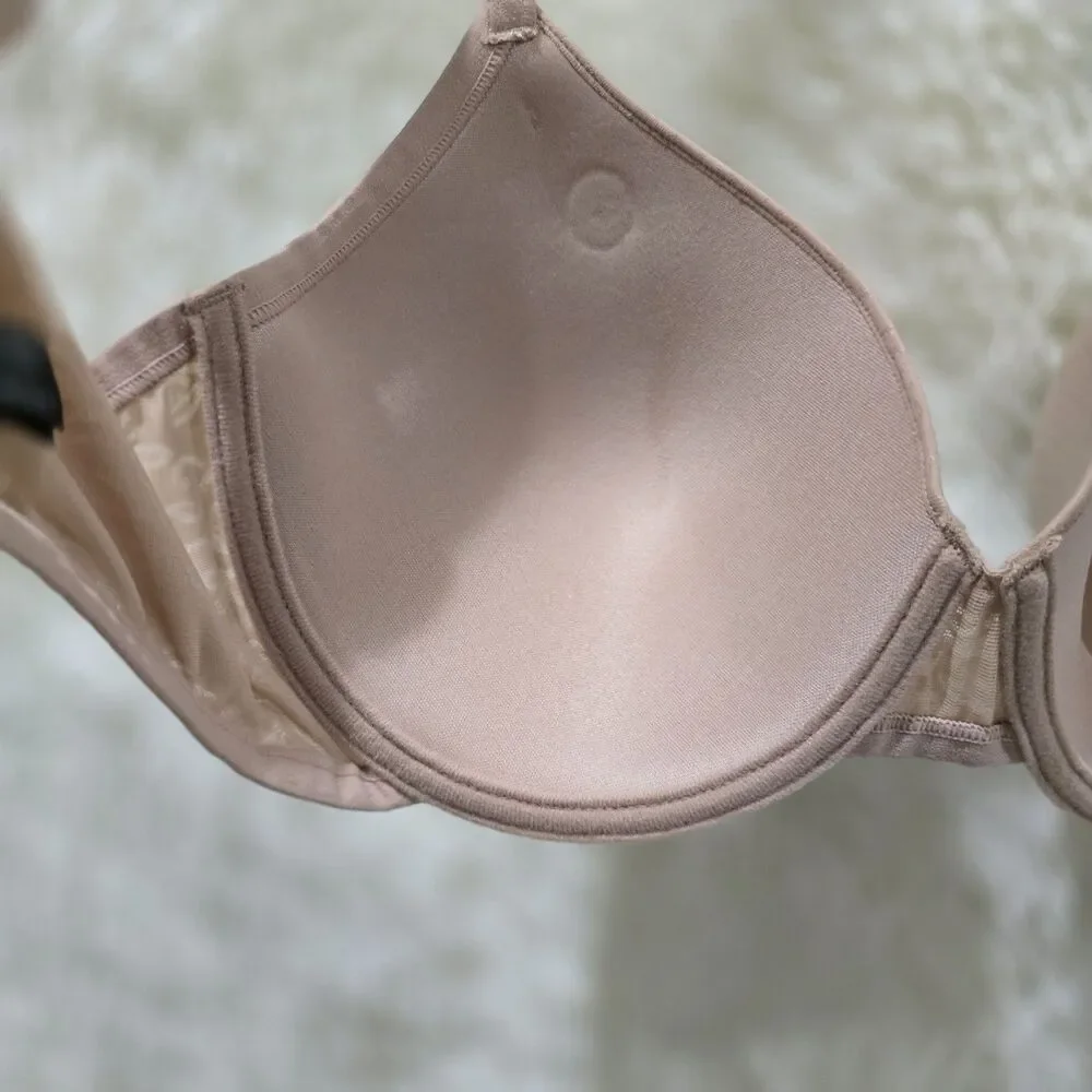 Natori 136059 Sheer Jacquard Full Fit Contour Underwire Bra Beige Floral 34DD.